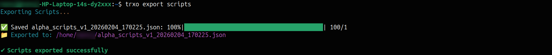 TRXO Export Scripts