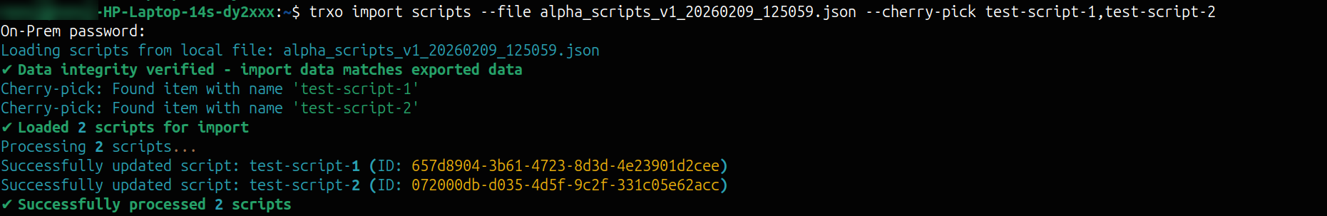 TRXO Scripts Cherry-Pick
